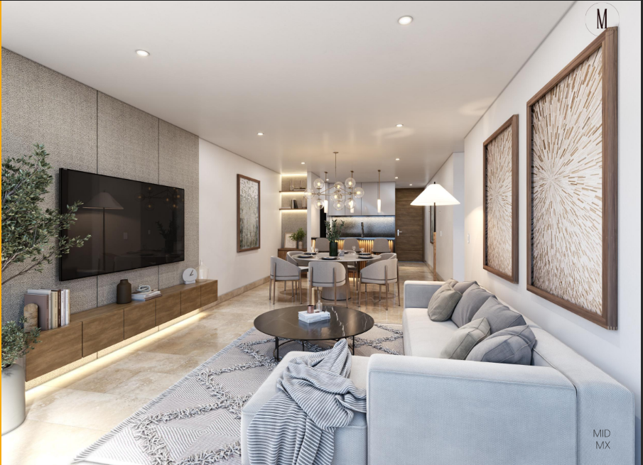 1 de 9: Sala, Comedor y Cocina