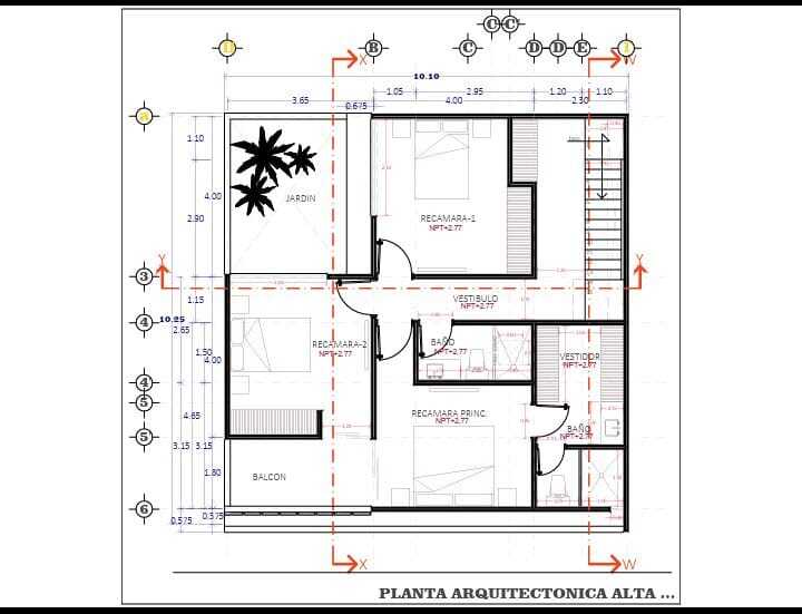 12 de 22: Planta Arquitectónica Alta