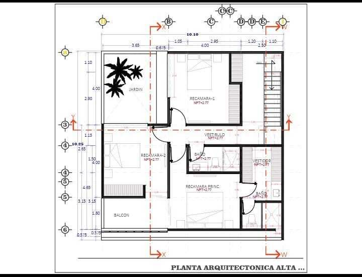12 de 40: Planta Arquitectónica Alta