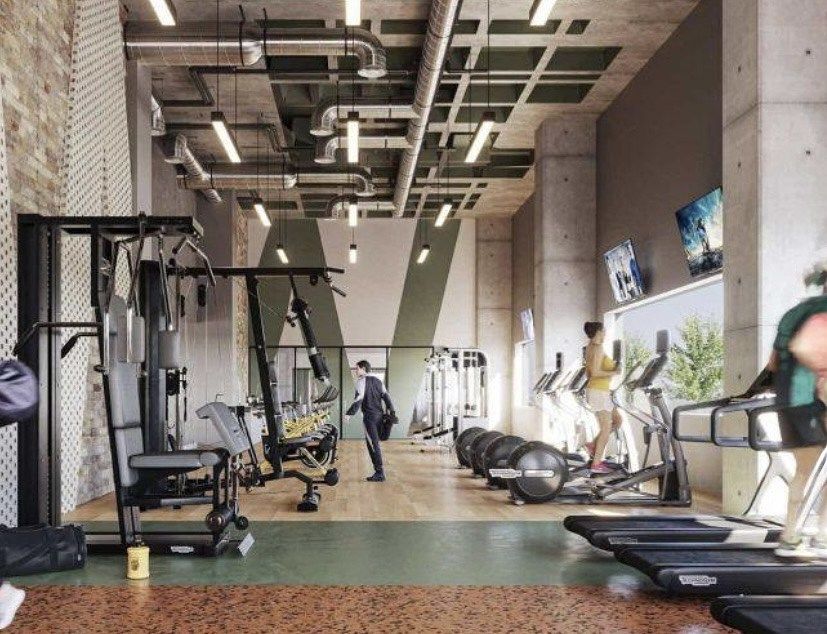 13 de 14: Gym enorme, salmón de pilates yoga baile