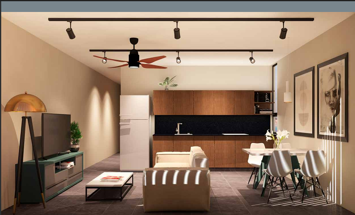 2 de 3: Sala, Comedor y Cocina