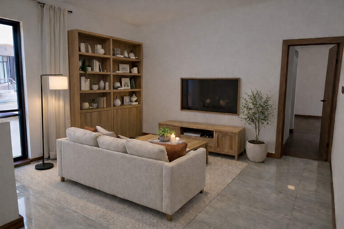 20 de 30: Así se pudiera ver la estancia de la foto anterior