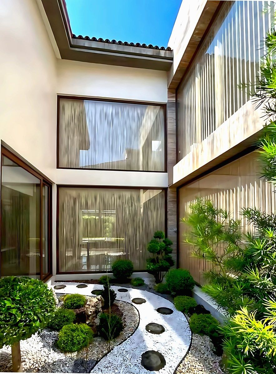 3 of 22: Jardin Zen del Comedor y Cocina