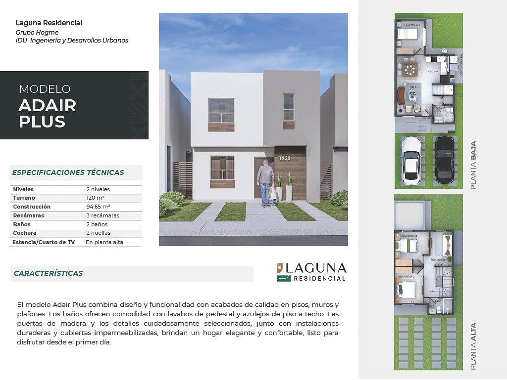 Modelo Adair Plus Laguna Residencial