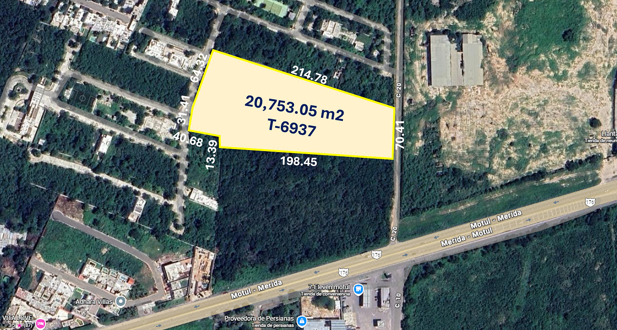 Terreno de 20,753.05 m2 a 100 Metros de la Carr. Mérida-Motul Conkal
