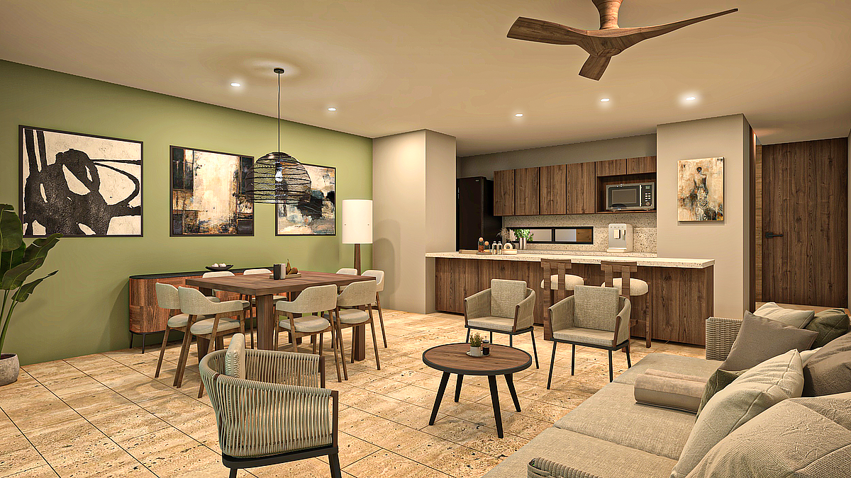 4 de 13: Sala, Comedor y Cocina