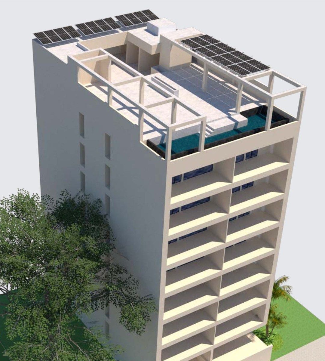 30 de 34: Solar panels on roof rendering