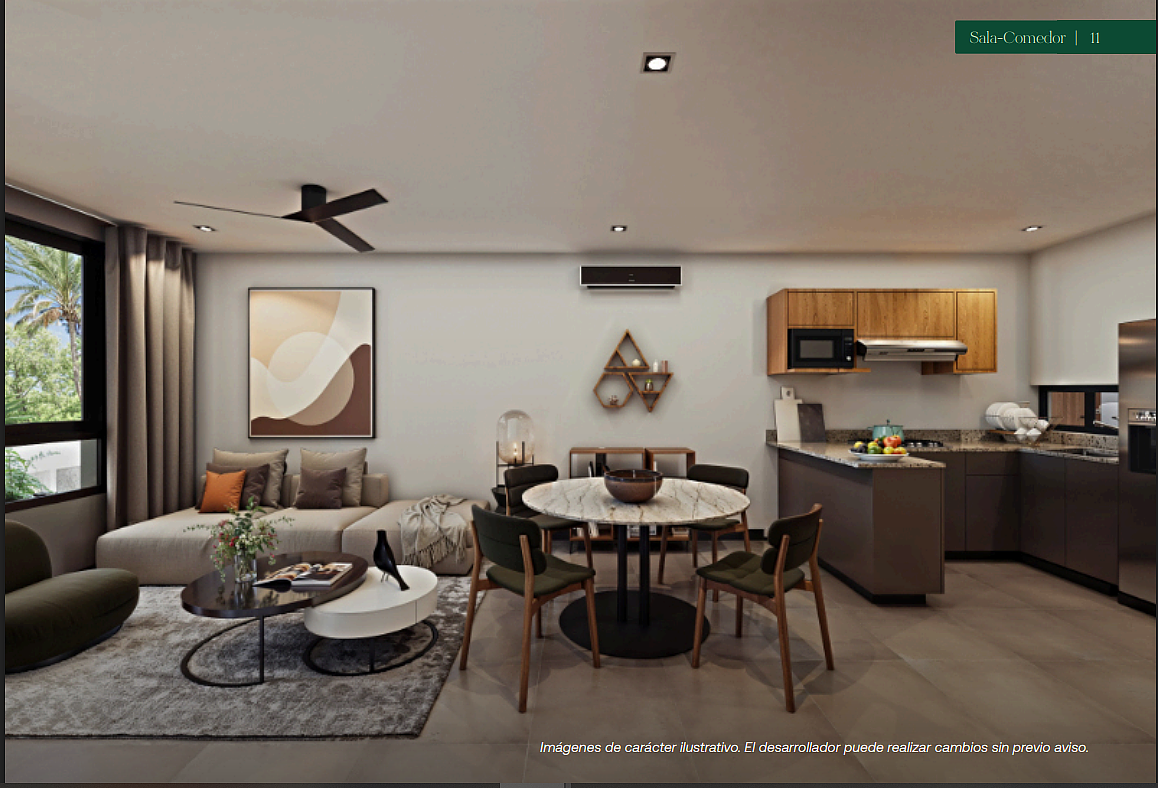 1 de 8: Sala, Comedor y Cocina