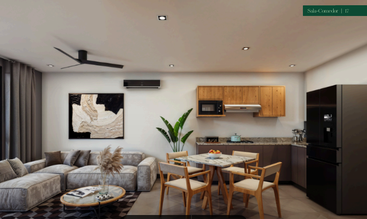 1 de 9: Sala, Comedor y Cocina