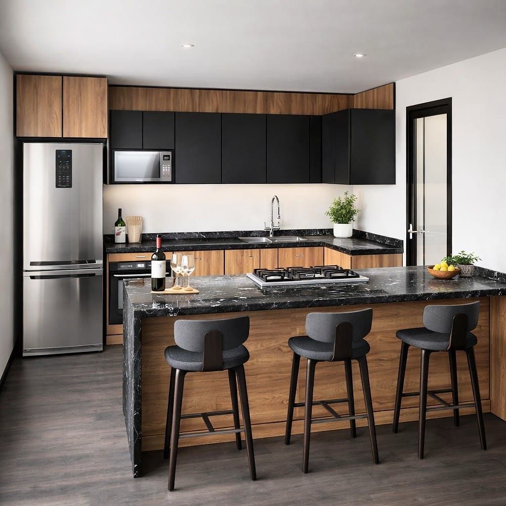 4 de 31: Render de cocina equipada