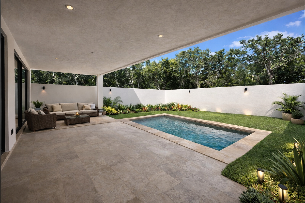 3 de 20: Entrega sin muebles, papisajismo,pasto e ilumiinacion.