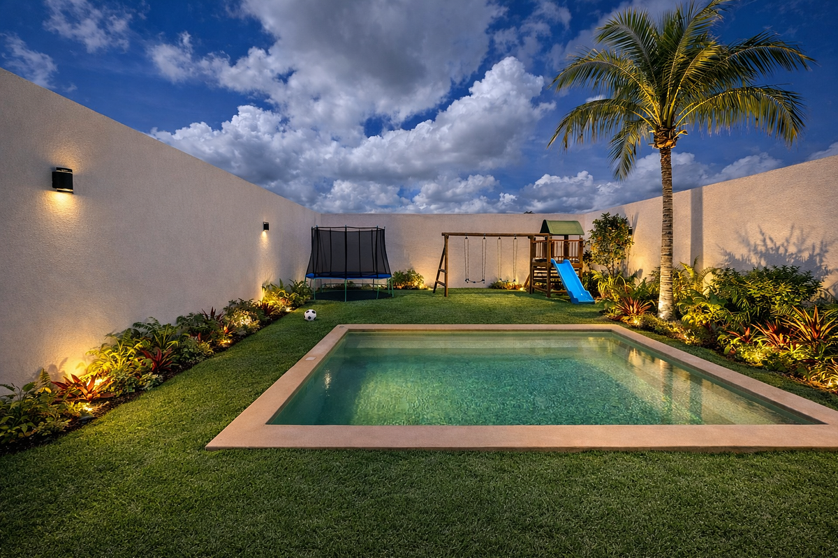 2 de 14: Entrega sin pasto paisajismo ni juegos ni palmera.