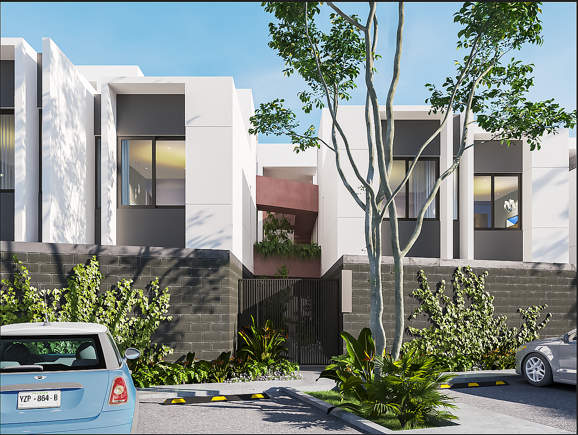 7 de 8: Fachada y Estacionamiento