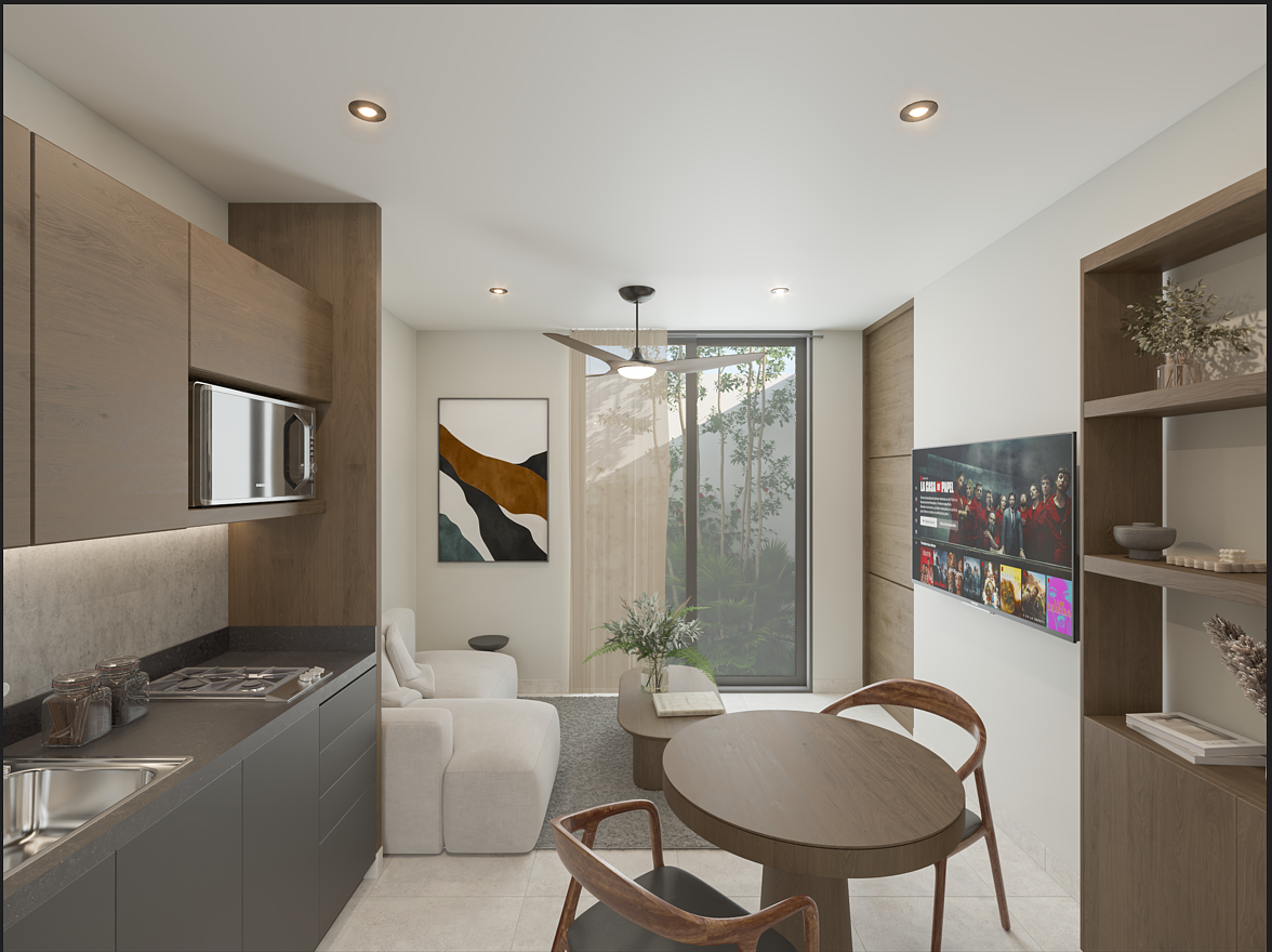 2 de 8: Sala, Comedor y Cocina