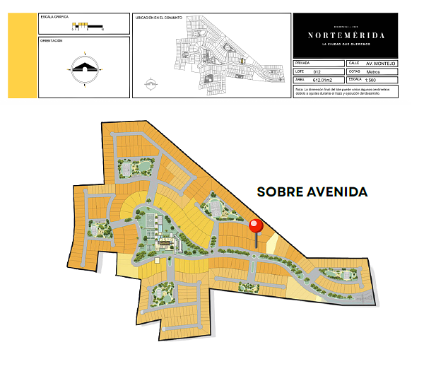 Lote 612M2 Sobre Avenida Principal en Privada Residencial Premium con Amenidade