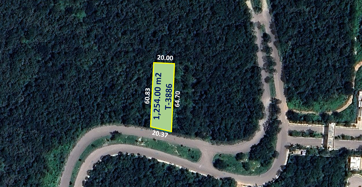 Terreno de 1,254 m2 sobre Av. Las Gaviotas Fracc. Las Aves Conkal Yucatán