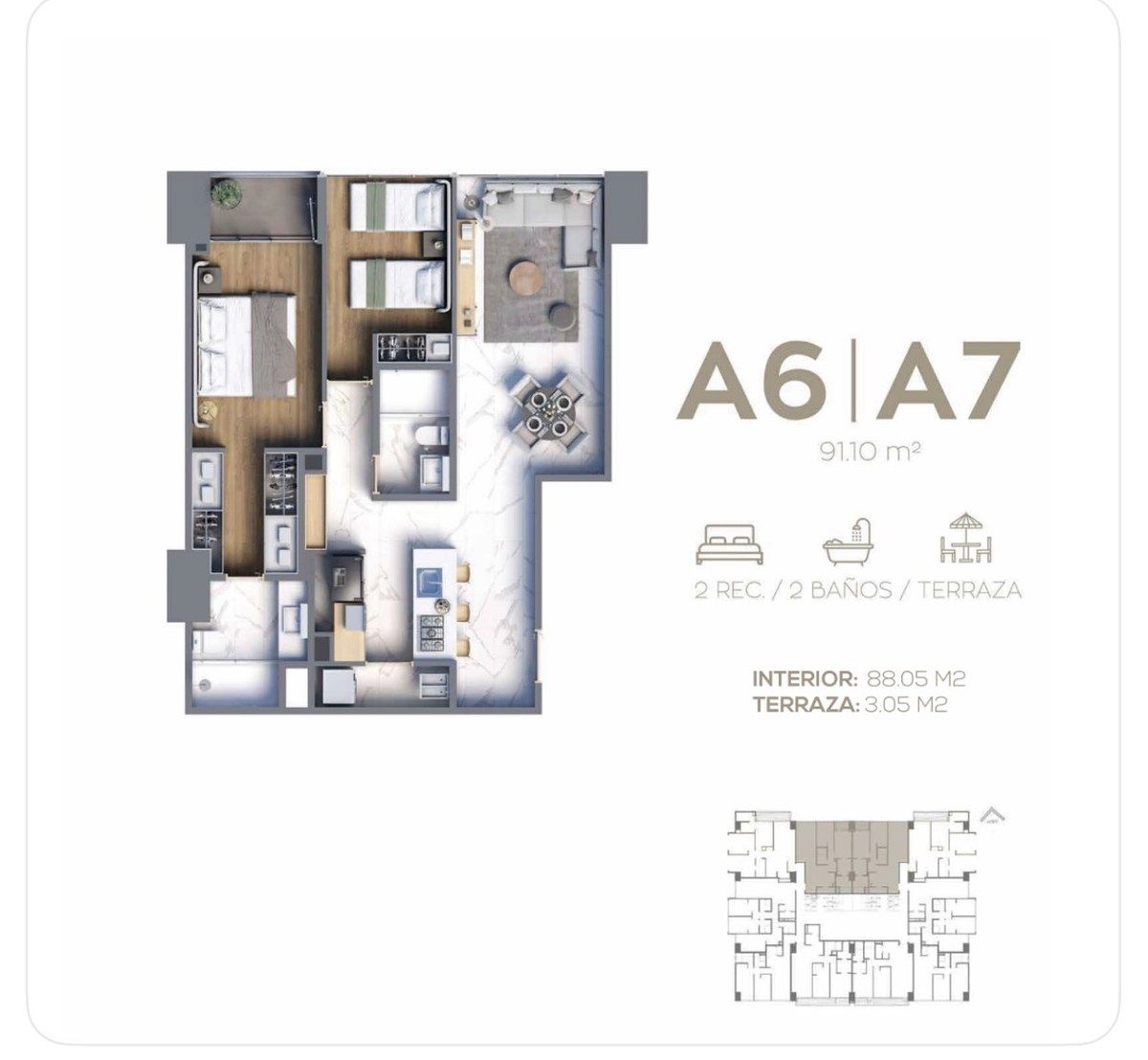 PREVENTA DEPARTAMENTOS ZONA LOS CUBOS, TIPO A6 NORTE, VIVE TU SUEÑO AQUÍ - foto 3