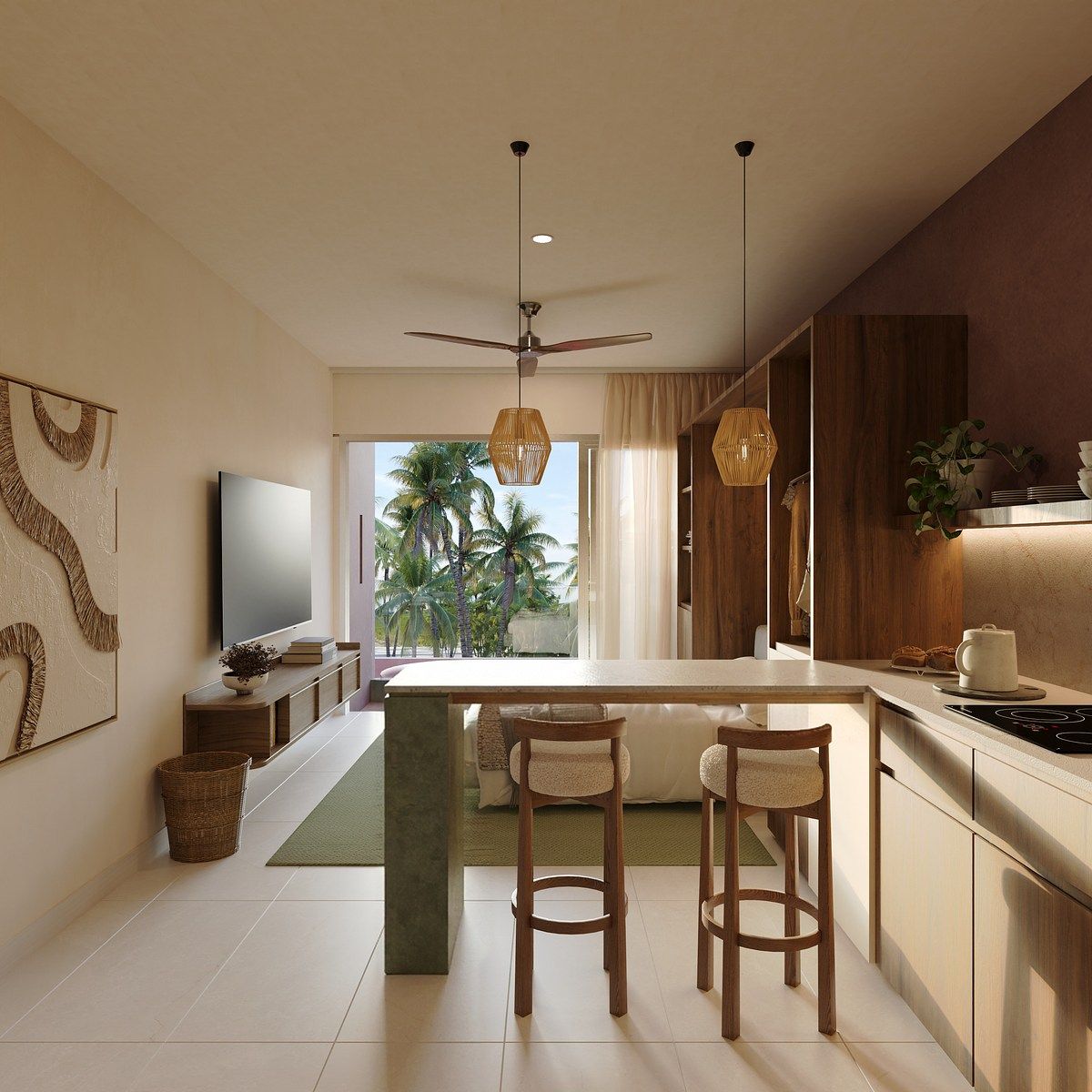 1 of 11: Cocina con Barra y Recámara