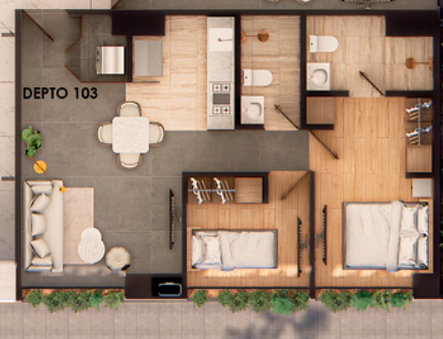 11 de 12: Diseño del Departamento 103