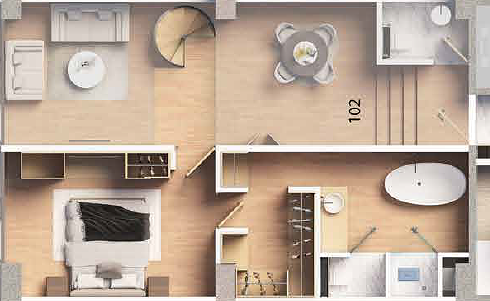 15 de 17: Diseño del Departamento 102 Planta Alta