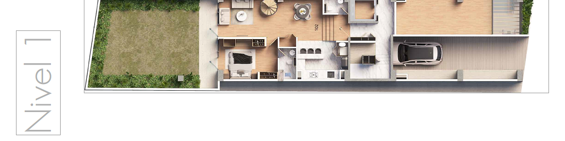 14 de 17: Diseño del Departamento 102 Planta Baja