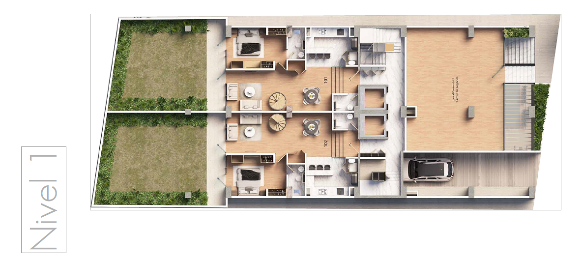 16 de 17: Renders-FotoMuestra Primer Piso Planta Baja