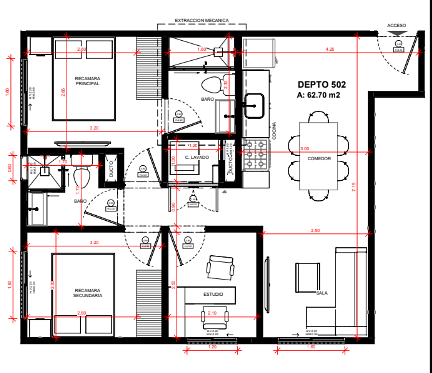 6 de 7: Diseño del Departamento 502