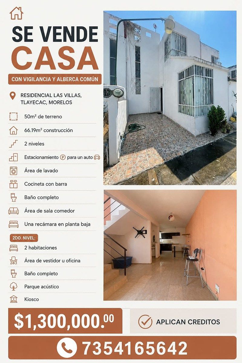 🏠CASA À VENDA COM PISCINA COMUM, RESIDENCIAL LAS VILLAS, TLAYECAC, MORELOS, foto 1 de 23