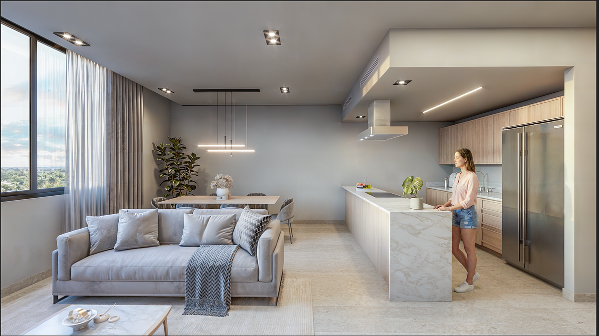 1 de 12: Sala, Comedor y Cocina