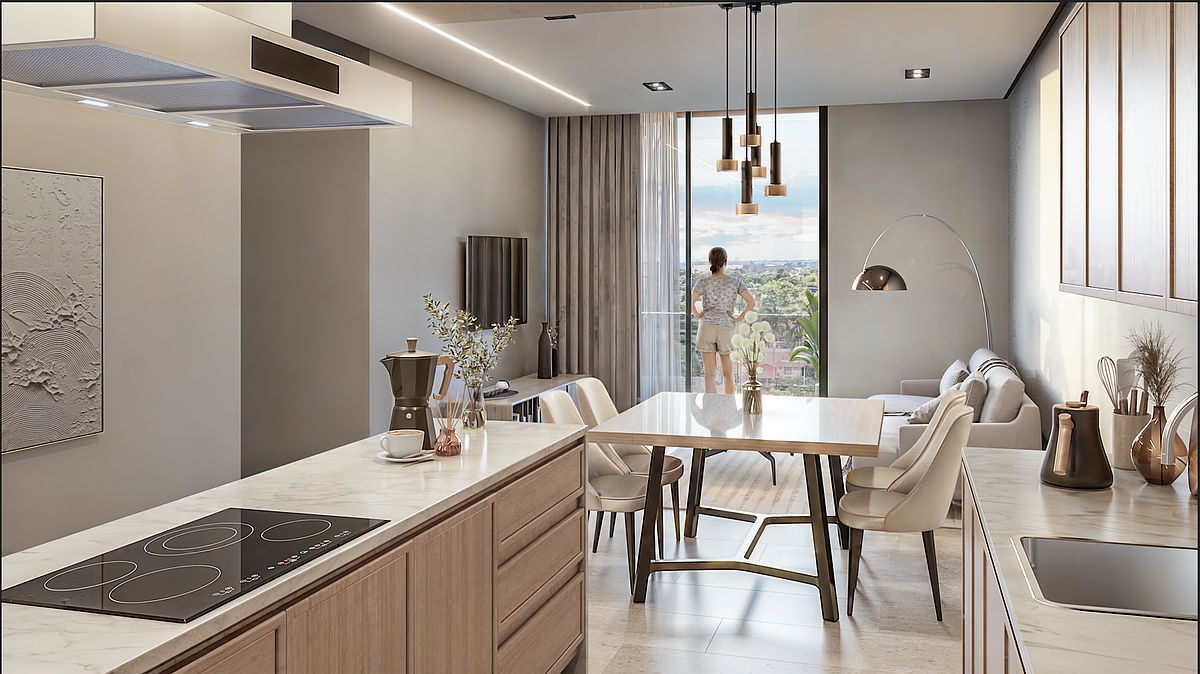 2 de 12: Sala, Comedor y Cocina