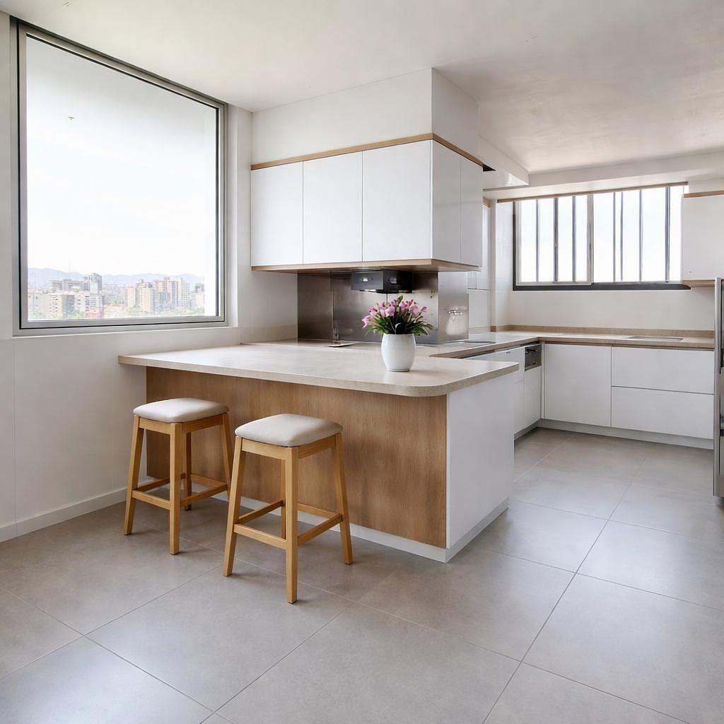 6 de 26: COCINA PROYECTADA EN TONOS CAFES