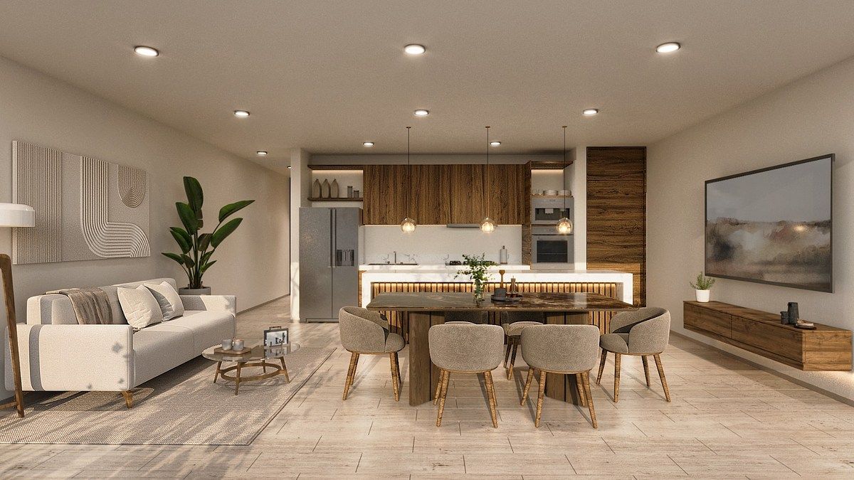 2 de 9: Sala, Comedor y Cocina