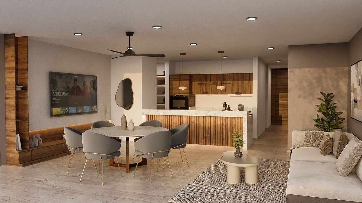 2 de 9: Sala, Comedor y Cocina