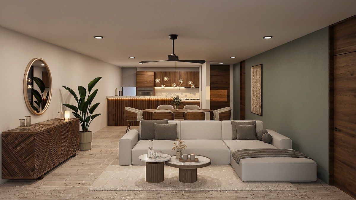 2 de 9: Sala, Comedor y Cocina