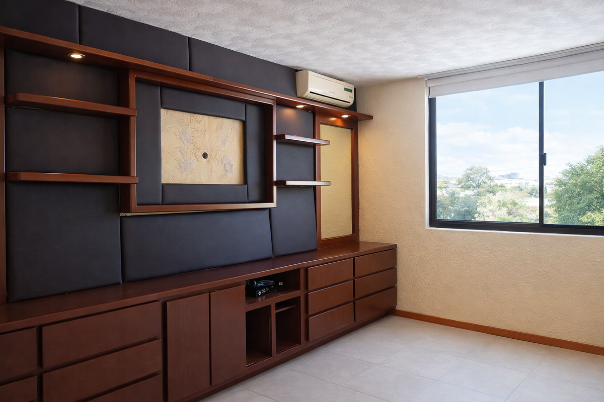 13 de 14: Recamara con mueble de TV empotrado