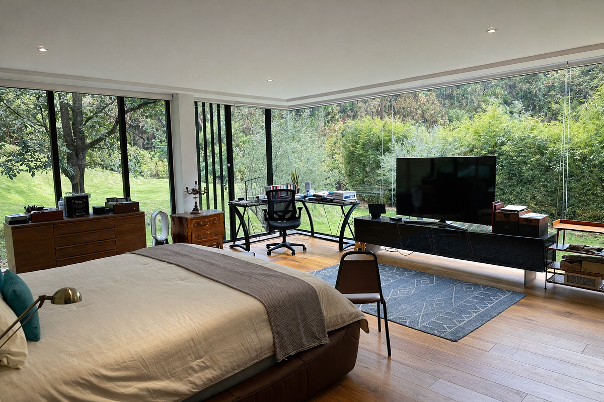 14 of 15: Recámara principal con hermosa vista verde