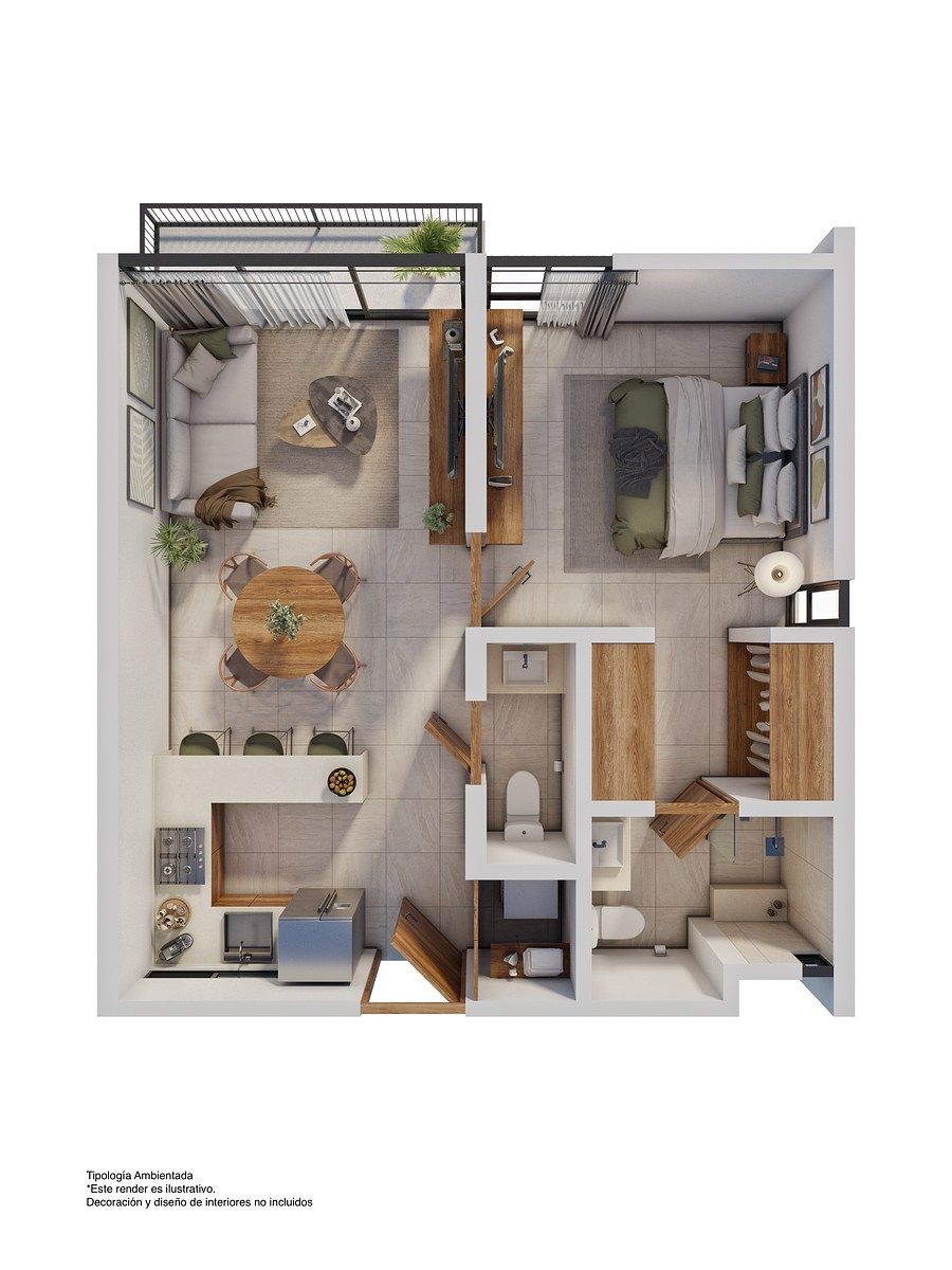 DEPARTAMENTO EN VENTA EN MERIDA, YUCATAN EN PUNTA NORTE MOD. APOSENTO - foto 3