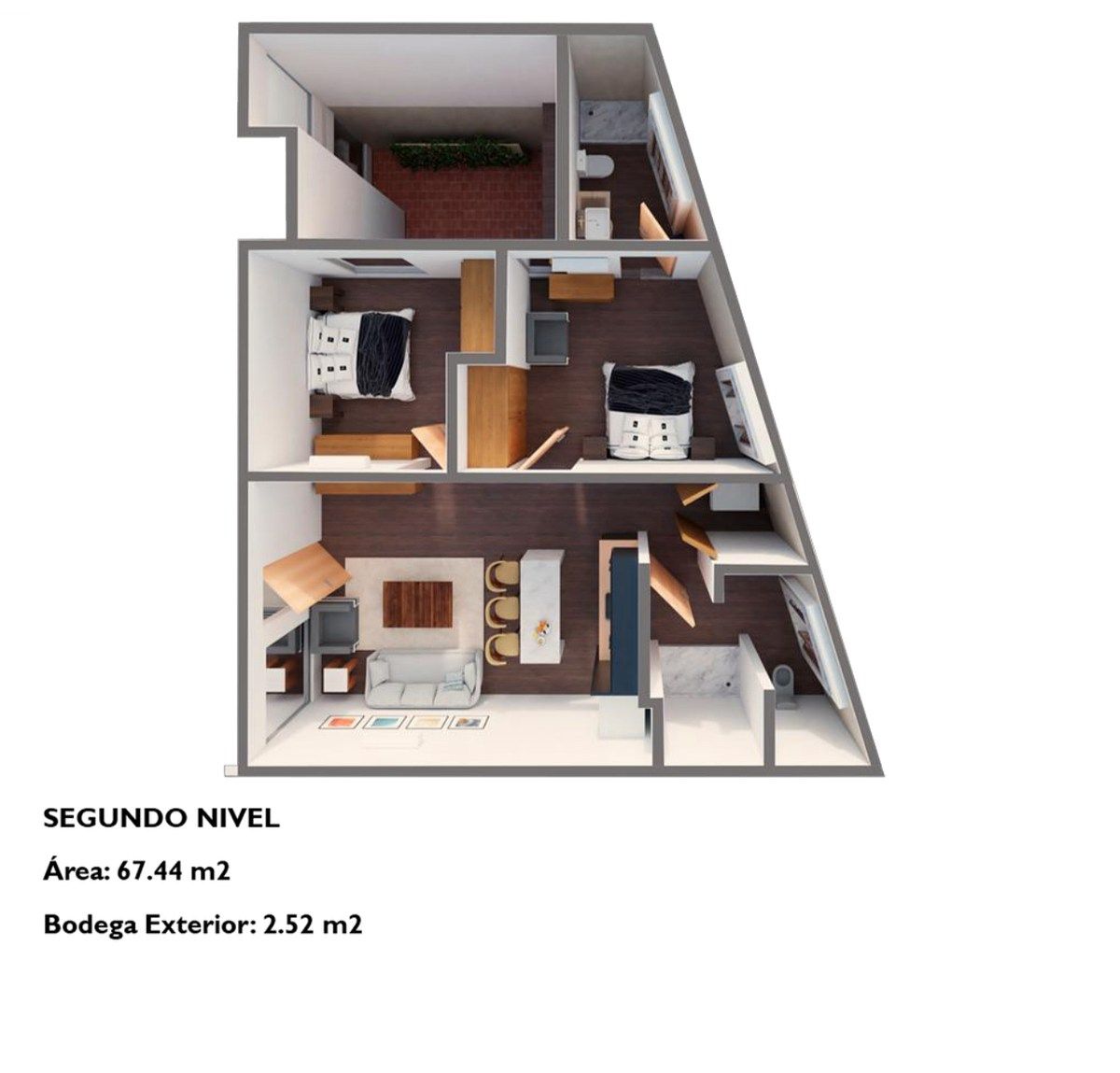 2 de 9: Planta departamento 2do piso