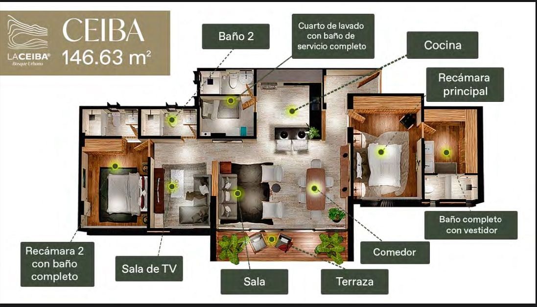 2 de 42: Planta del departamento