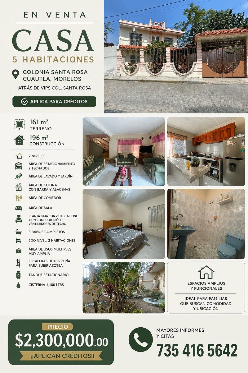 📣💲🏠VENDA CASA 5 QUARTOS ‼️COLÔNIA SANTA ROSA CUAUTLA MORELOS, foto 1 de 37