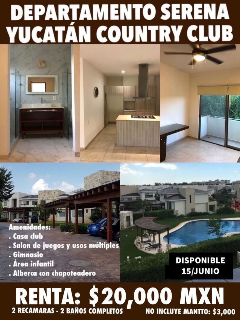 DEPARTAMENTO EN RENTA SERENA YUCATÁN COUNTRY CLUB, foto 1 de 1