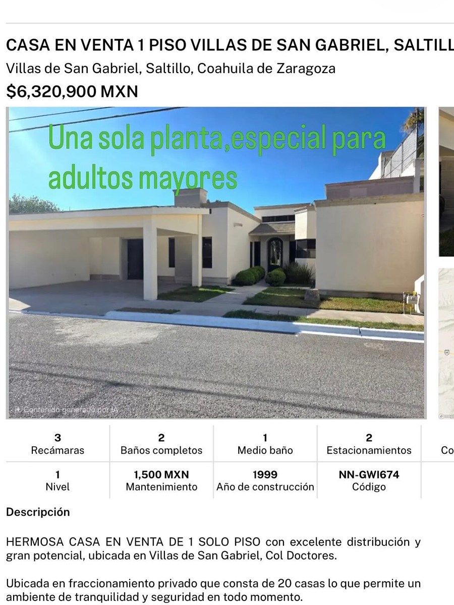 CASA EN VENTA DE UN PISO FRACC CERRADO AL NORTE DE SALTILLO, foto 1 de 6