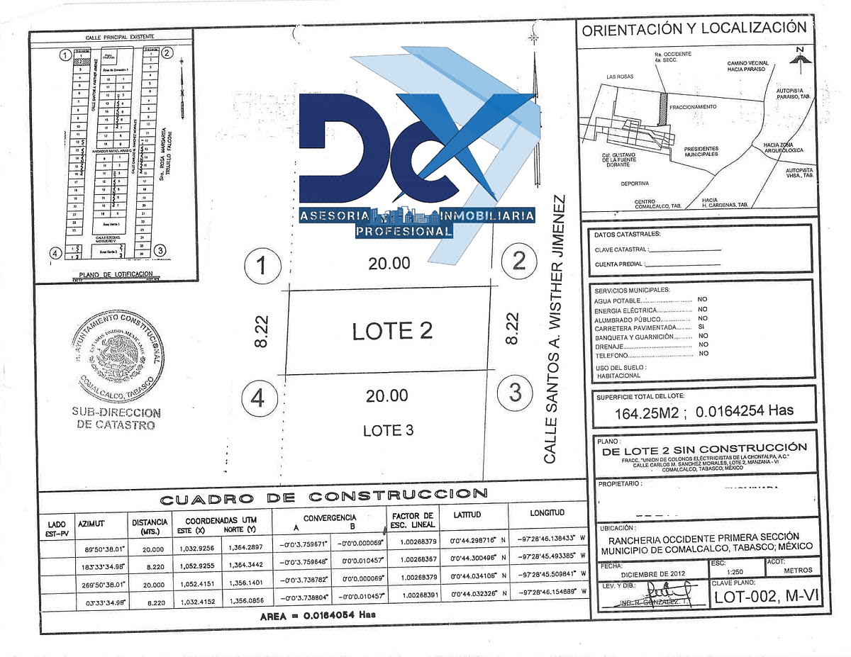Terreno en Venta Ra Occidente 1RA Comalcalco