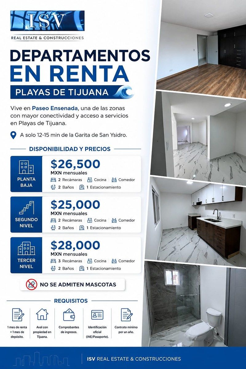 Apartamentos para alugar – Paseo Ensenada, Playas de Tijuana, foto 1 de 36