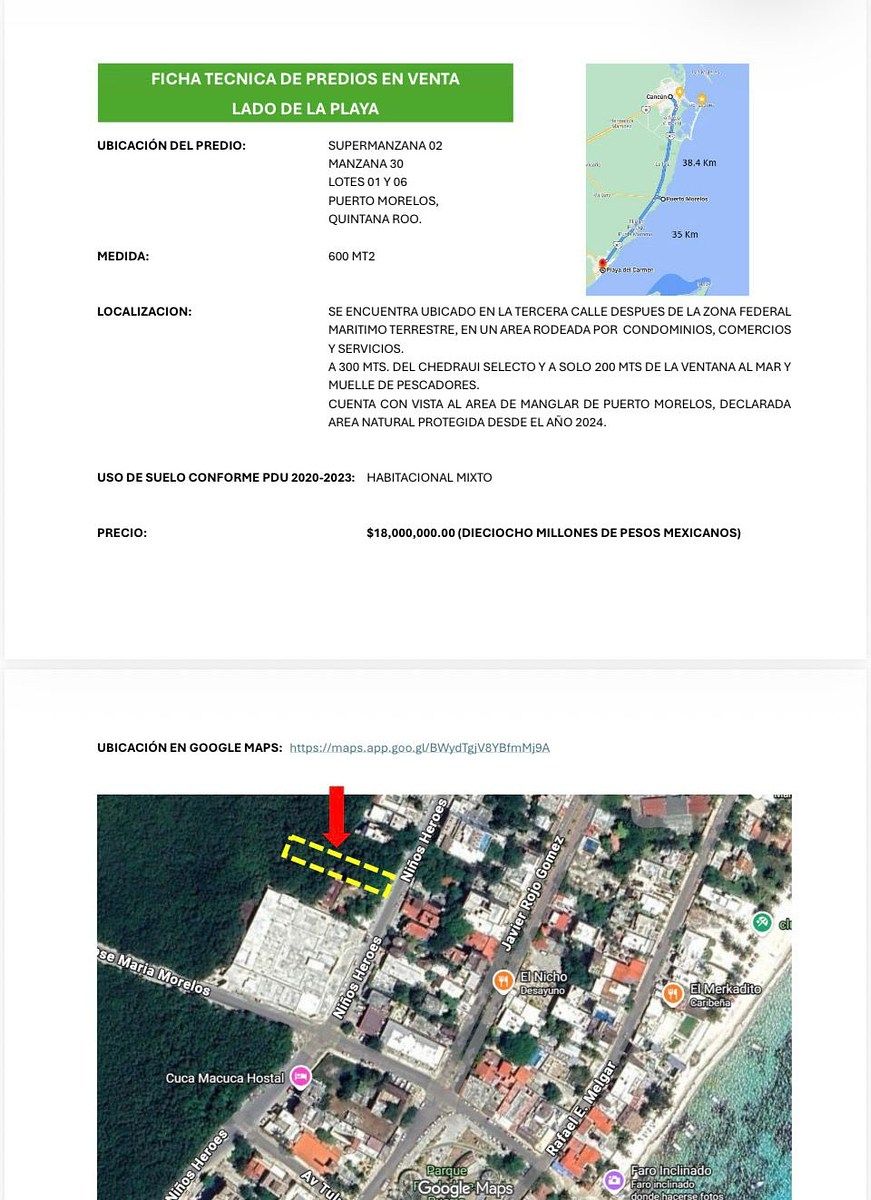 Terreno en Puerto Morelos, Benito Juárez, foto 2 de 4