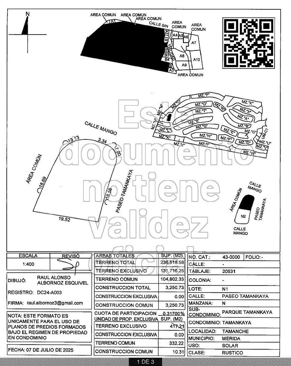 🌿TERRENO EN VENTA Lote N1 – Parque Tamankaya | Tamanché, Mérida, Yuc., foto 1 de 5