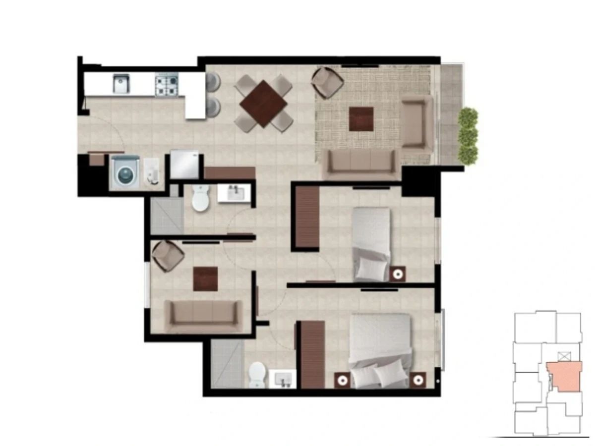 Apartamento en El Naranjo, foto 3 de 3