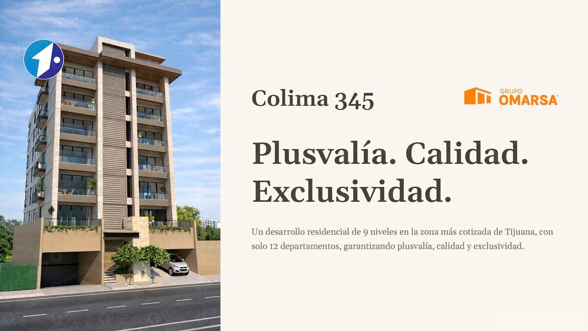 Se vende departamento de 3 recámaras en torre Colima 345 col. Cacho, Tijuana
