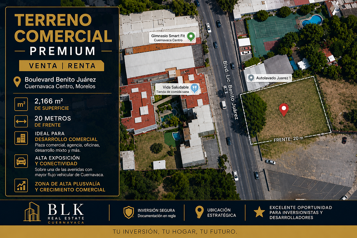 Premium Land Sale/Rent | Blvd. Juárez Center Cuernavaca, photo 1 of 8