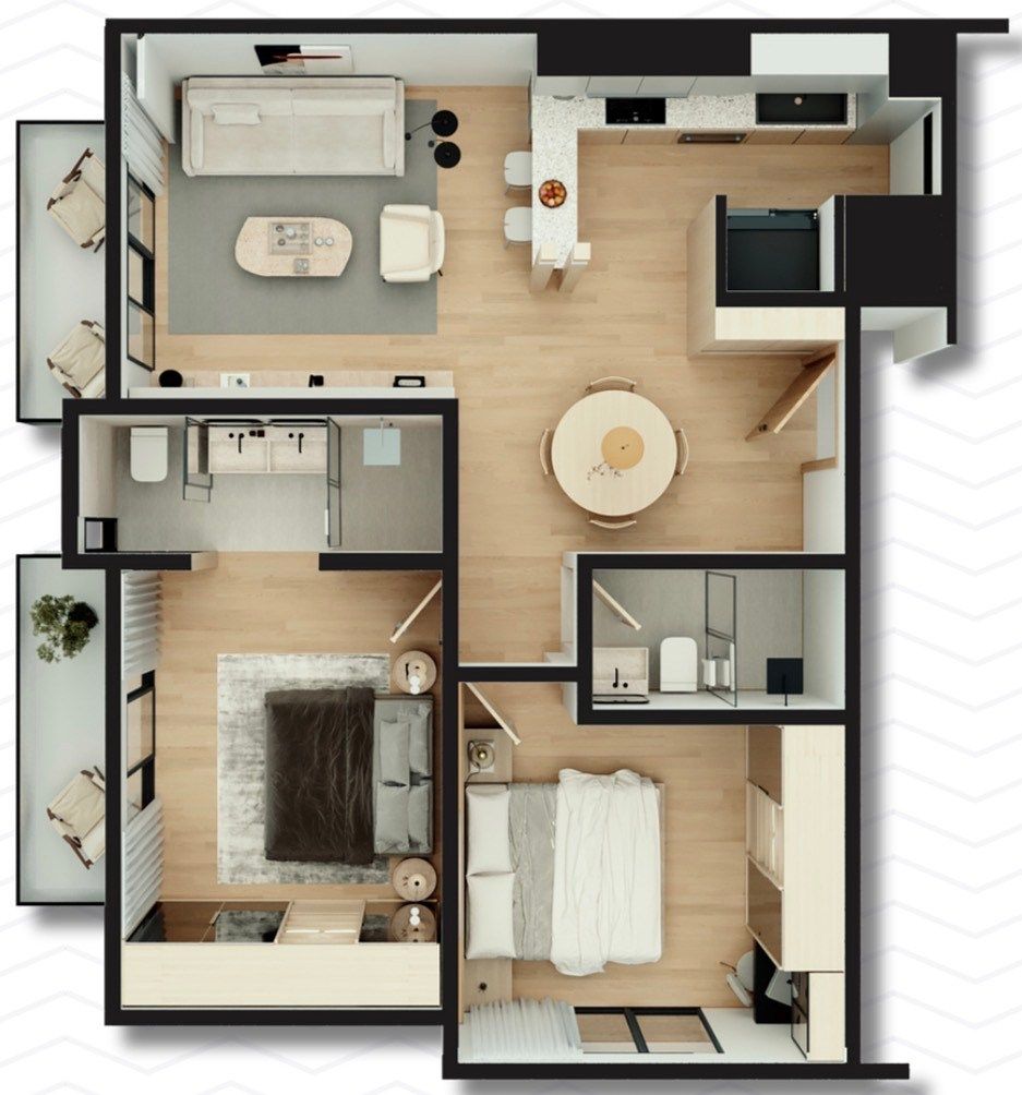APARTMENT 77 m², 2 habitaciones, foto 6 de 14